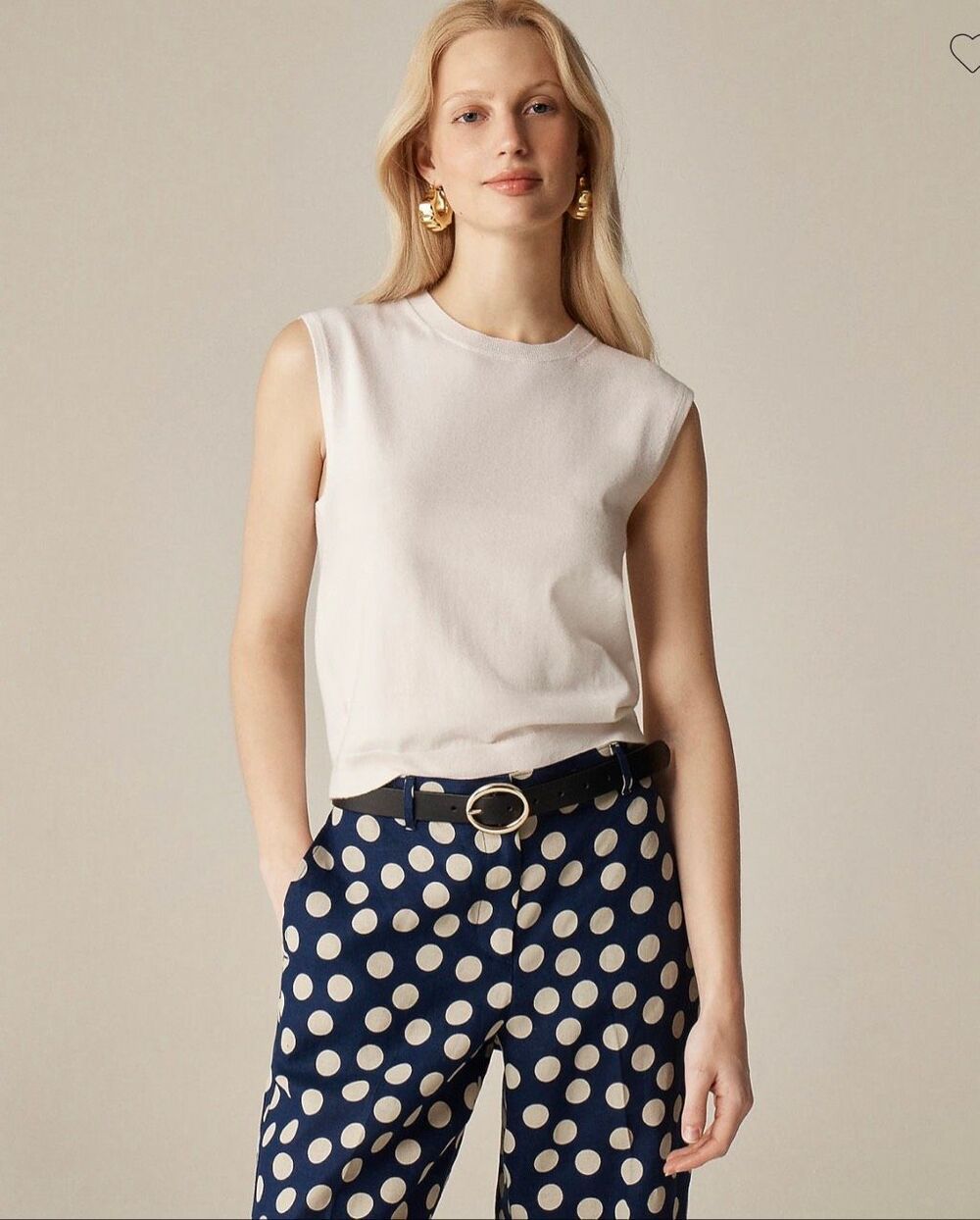 J. Crew Featherweight cashmere-blend cropped sweater shell XS